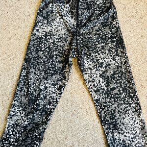 Nike Black and Gray Capris with Abstract Design